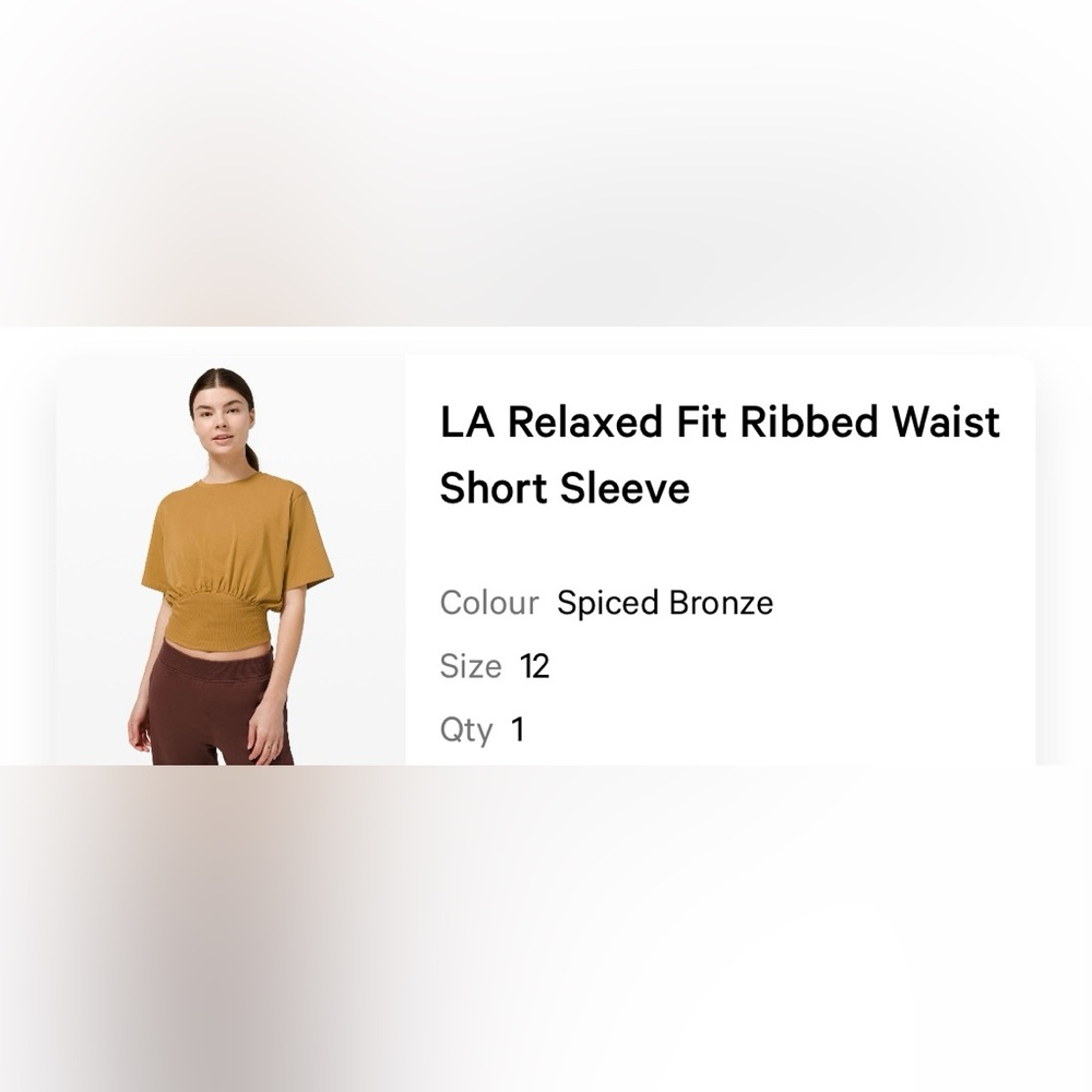 Lululemon LA Relaxed Fit Ribbed Waist Shirt Spiced Bronze 12 - Picture 8 of 8
